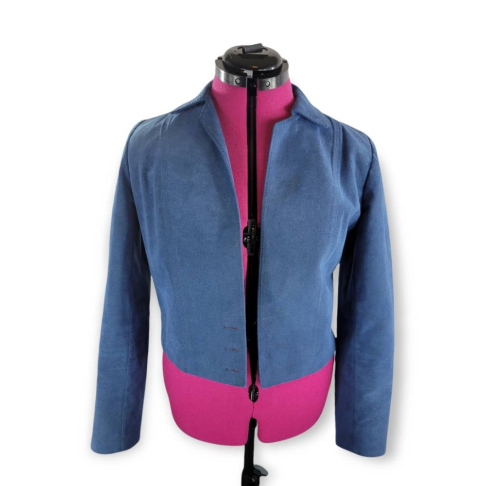 Vintage Vincent-Kari‎ For Her Ultrasuede blue cropped, short jacket size small
